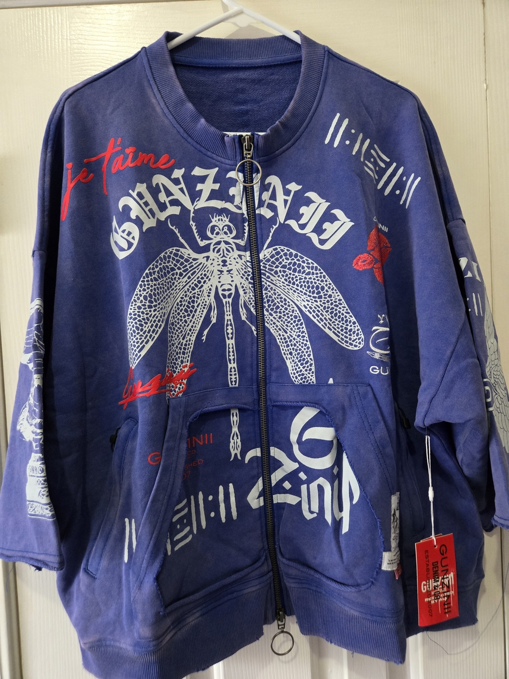 Men's Navy Graphic Zip-Up Hoodie This Top Notch June 20 Last Day Avavible